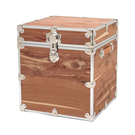 Rhino Trunk & Case Knotty Cedar Chest – Cube Storage Box, Coffee Table, End of Bed Trunk or Entryway Storage Bench – 18"x18"x20" USA-Made, Furniture Grade, Heirloom Aesthetic – Strong and Secure Rhino Trunk & Case