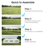 Tangkula 10' x 30' Outdoor Waterproof Gazebo Canopy w/ 6 Removable Sidewalls and 2 Doorways, Heavy Duty Large Tent w/Strong Connection Stakes Ropes for Party Wedding Events Beach BBQ (White) Tangkula