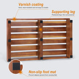 One Step Stool for Elderly and Kids(No Assemble Required)- Acacia Wood 3.5" High Riser Step Stool with Non-Slip Mat, Lightweight Step Stool Supports 450 LBS,Suitable for Indoor and Outdoor, Bathroom Fuilee