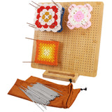 Newkita 15.5" Foldable Crochet Blocking Board with 40 Steel Pegs/Pins for Granny Squares & Small Projects, Adults Newkita