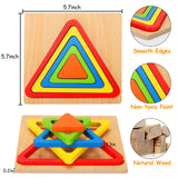 Toddler Puzzles Montessori Toy Wooden Shape Sorting Puzzle Sensory Toy Toddler Activities Preschool Learning Educational Autistic Developmental Toy 1 2 3 Year Old 1-3 0-2 Dementia Game AugToy
