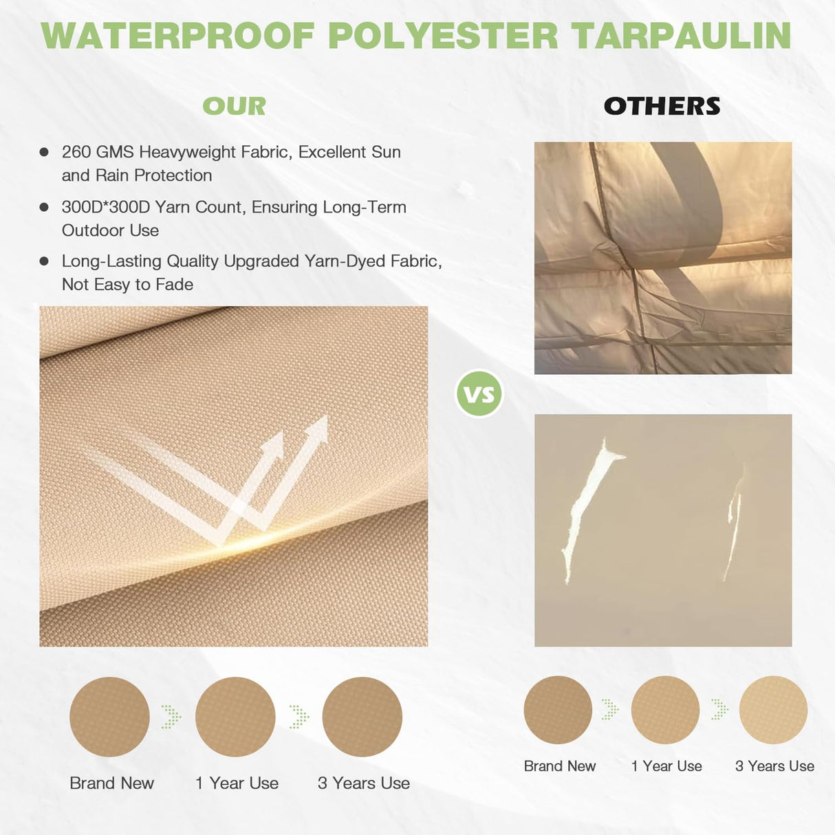 EBE 12'x16' Outdoor Pergola, Metal Patio Pergolas, Heavy Duty Retractable Awning Pergola Sun Shade Canopy for Decks, Gardens and Backyards, Beige EBE