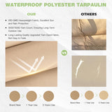 EBE 12'x16' Outdoor Pergola, Metal Patio Pergolas, Heavy Duty Retractable Awning Pergola Sun Shade Canopy for Decks, Gardens and Backyards, Beige EBE