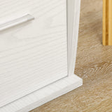 HOMCOM 47" Computer Desk with Keyboard Tray and Storage Drawers, Home Office Workstation Table with Storage Shelves, White Wood Grain HOMCOM