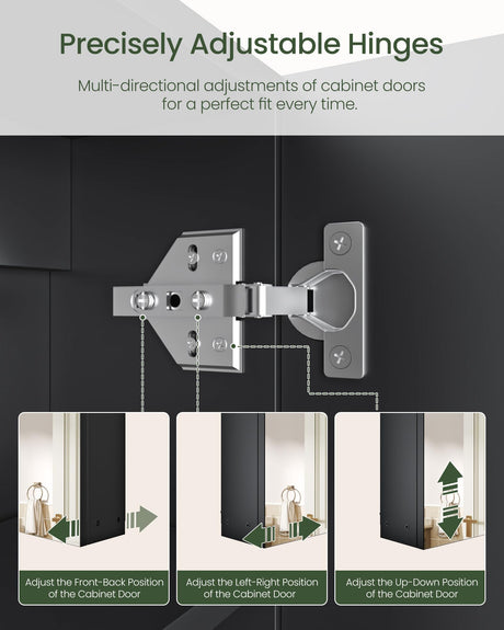 CHOEZON Bathroom Medicine Cabinet, Wall-Mounted Bathroom Vanity with Mirror, Bathroom Medicine Cabinet with Storage Function, Hanging Storage Cabinet, Adjustable Shelves, Black CHOEZON