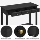 Yaheetech Console Table with 3 Drawers, Wood Entryway Table with Storage Shelf, Sofa Table Narrow Long for Living Room, Entryway, Hallway, Foyer, Black Yaheetech