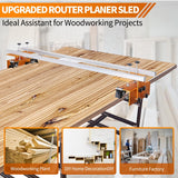 Router Sled, Slab Flattening Jig, 58 inches Router Sled for Flattening Slabs,Adjustable Trimming Planing Machine for Woodworking QZTODO