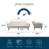 Novogratz Tallulah Memory Foam Futon Couch Bed, Futon Sofa Bed - Ivory Boucle Novogratz