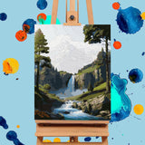 Offito Paint by Numbers Kit for Adults- Waterfall Landscape Adult Paint by Number Kits on Canvas for Beginners, Mountain Scenery DIY Acrylic Oil Number Painting Kits for Home Decor Gift 16"x20" Offito