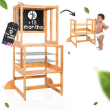KYWAI® Toddler Tower with Chalkboard &Height Adjustable - Toddler Standing Tower - Toddler Kitchen Stool Helper - Kitchen Step Stool for Toddlers - Toddler Stool for Kitchen - Toddler Step Stool KYWAI