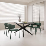 Kidol & Shellder Rectangular Dining Table for 4-6 People 69.4" Farmhouse Kitchen Table with Metal Cross Legs & Oval Corners Modern Industrial Style for Kitchen Dining Room Living Room Black Kidol & Shellder