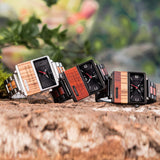 2win Engraved Wooden Watches Nameplate Custom for Men Unique Alloy & Wood Design Watch Personalized Gifts for Husband Men Boyfriend (Customize-1) 2win