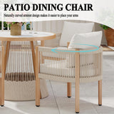 DAYAOUTDOOR Patio Dining Table and Chairs, Outdoor Furniture Set, Round Dining Sets for 4, Outdoor Dining Table Set, 5 Piece Patio Round Chairs Set, Small Outdoor Patio Sets for Kitchen, Beige DAYAOUTDOOR