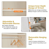 Rustic OKD 32'' Farmhouse Kitchen Pantry Cabinet with Double Barn Doors and Adjustable Shelves OKD