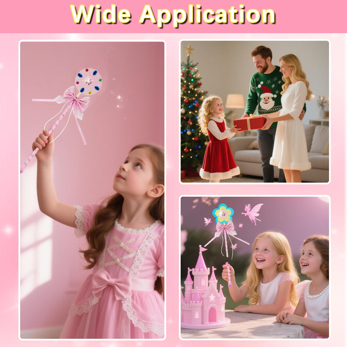 21 Sets Princess Fairy Wands Kit, Make Your Own Magical Wand Include Unfinished Wooden Fairy Wands Bow Gem Stickers Ribbons Paint for Decorate Art DIY Magical Show Party Supplies Princess Cosplay X Hot Popcorn