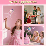 21 Sets Princess Fairy Wands Kit, Make Your Own Magical Wand Include Unfinished Wooden Fairy Wands Bow Gem Stickers Ribbons Paint for Decorate Art DIY Magical Show Party Supplies Princess Cosplay X Hot Popcorn