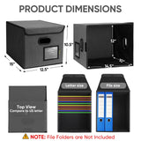 BALEINE File Organizer Box with Lid, Collapsible File Folder Organizer with Plastic Slide, Hanging File Folder Box for Office Document Storage (1 Pack, Black) BALEINE