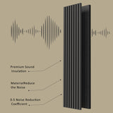 ROOMTEC Acoustic Wood Wall Panels, 2 Pack 94.49” x 12.6” Soundproof Wall Panels, Wood Slat Wall Panels for Wall Decor (Black) ROOMTEC