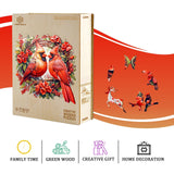 Jigfoxy Wooden Puzzles for Adults, Cardinal Wood Puzzles Adult, Unique Animal Shape Wooden Jigsaw Puzzles, Birthday Gifts for Puzzles Lovers Family Friend (L-13.3 * 13.3in-300 pcs) Jigfoxy