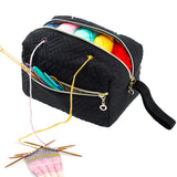 MYBAGZING Small Crochet Bag Organizer - Knitting Yarn Storage for Crocheting Holder Accessories, Needles, Hooks, Gifts, Black, (AM370) MYBAGZING