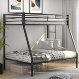 KOMFOTT Metal Twin Over Full Bunk Bed, Heavy Duty Bed Frame with Integrated Ladder, Full-Length Guardrails for Teens & Adults, Space-Saving Bunk Bed for Bedroom & Dorm, No Box Spring Required KOMFOTT
