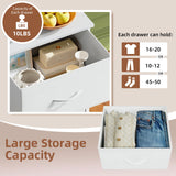 Somdot Tall Dresser for Bedroom with 6 Drawers, Storage Organizer Chest of Drawers with Removable Fabric Bins for Closet Bedside Living Room Laundry Entryway Hallway, White Leather Somdot