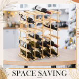 Juexica Wooden Wine Rack Stackable Modular Wine Storage for Inside Cabinet DIY Assembly Wood Wine Shelf Wine Bottle Organizer Insert for Home Cabinet Restaurants Bars Kitchen (24 Bottles) Juexica