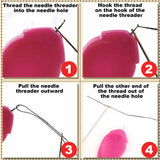 Needle Threaders Kit,29 Pcs Needle Threader Tool for Hand Sewing,Sewing Needle Threader for Embroidery Floss Include Seam Ripper,Embroidery Needles,Thimble,Scissors and Measuring Tape keepsweat