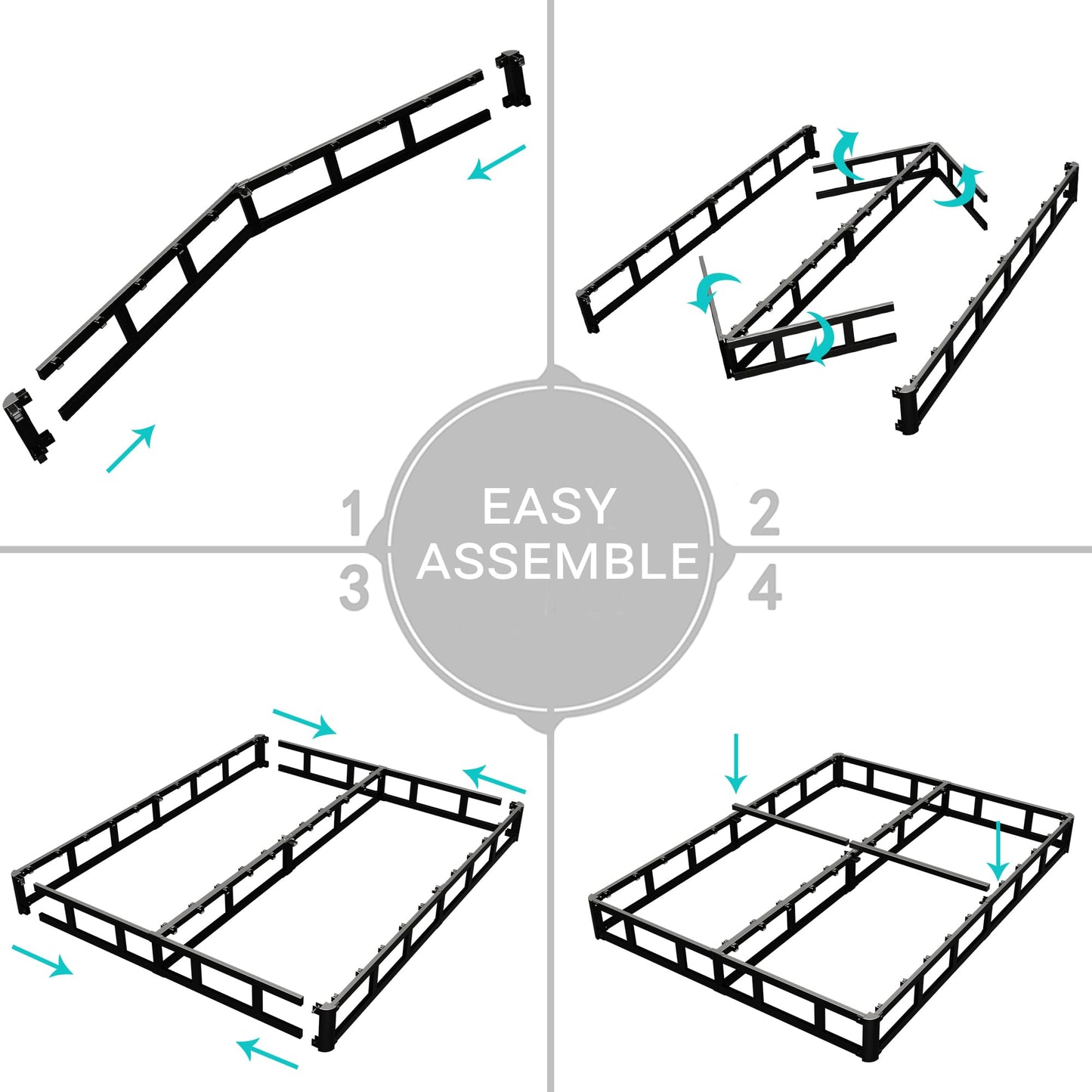 Vehowy 4 Inch Box Spring for King Bed,King Size Box Spring Only,Heavy Duty Mattress Foundation,Metal Bed Base,Non-Slip,Easy Assembly