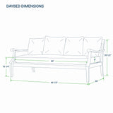 Cambridge Casual Robin Teak Wood Outdoor Sofa Daybed with Oyster Cushion Cambridge Casual