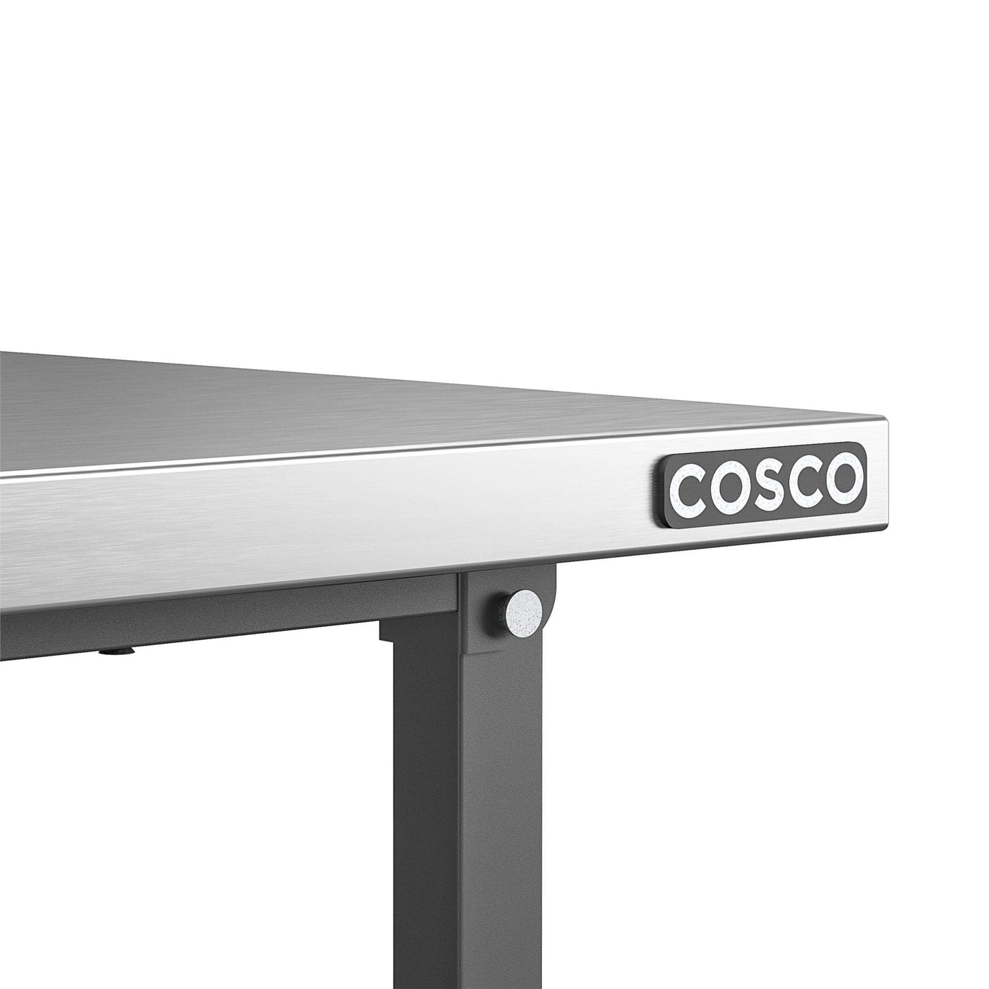 COSCO SmartFold Portable Workbench/Folding Utility Table with Locking Casters, 600 lb. Capacity, Stainless Steel Top