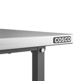 COSCO SmartFold Portable Workbench/Folding Utility Table with Locking Casters, 600 lb. Capacity, Stainless Steel Top Cosco