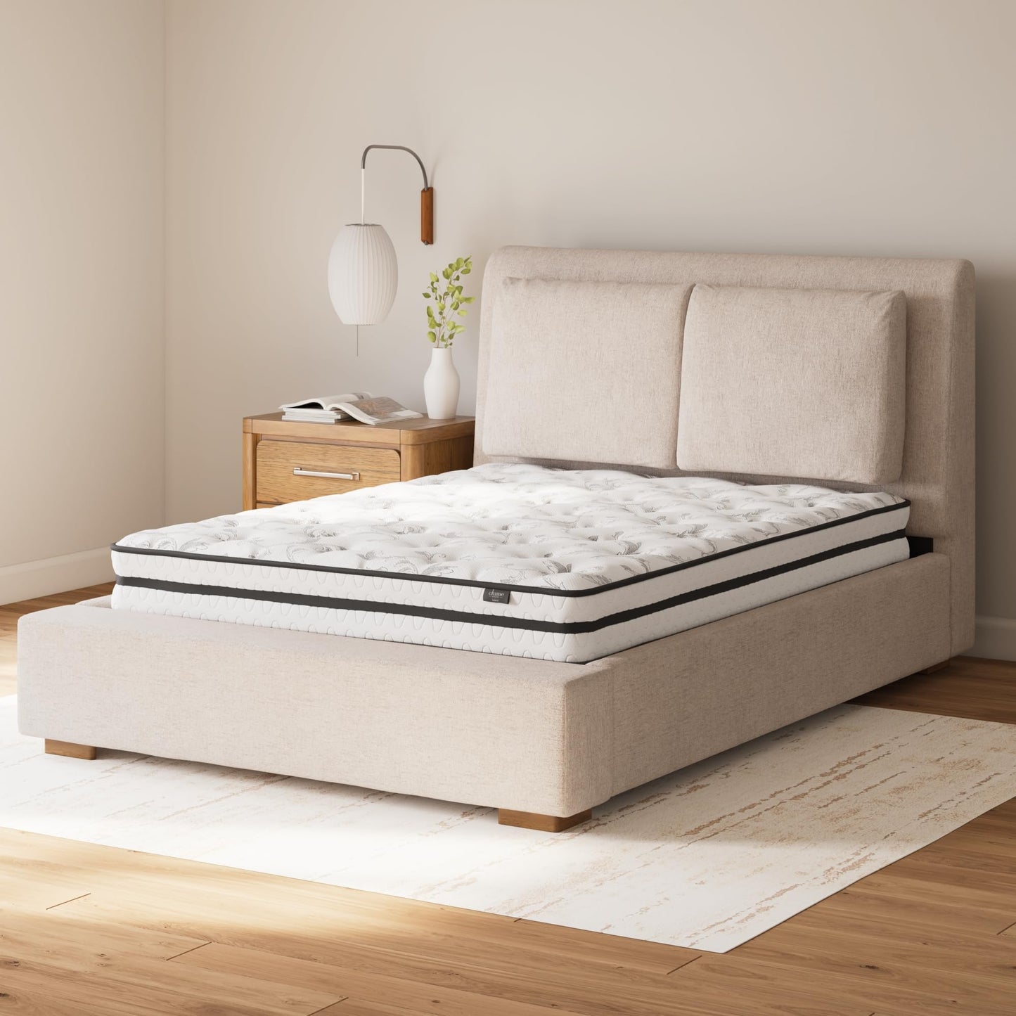 Signature Design by Ashley Queen Size Chime 8 Inch Medium Firm Innerspring Mattress with Pressure Relief Quilt Foam