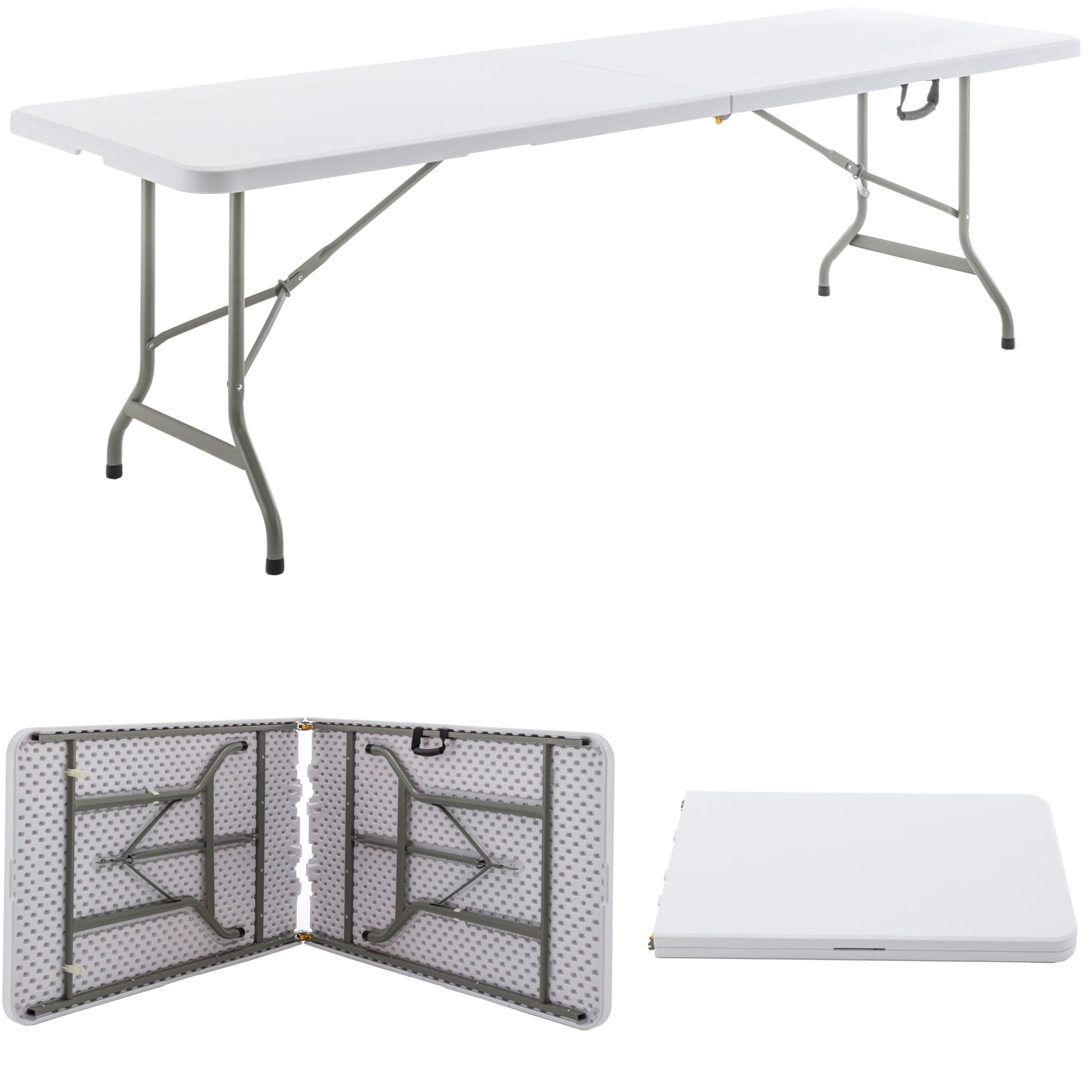 BTEXPERT 8-Foot-96 long White Plastic Folding Table Portable 30" Wide, 29" High, Indoor Outdoor Events Banquet Dining Party Patio, One - WoodArtSupply