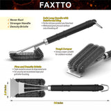 Grill Brush with Extra Strong Long Handle BBQ Cleaner Accessories - Safe Wire BBQ Brush, Triple Barbecue Scrubber Cleaning Brush for Gas/Charcoal Grilling Grates Weetiee Life