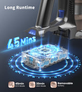 NADALY Cordless Vacuum Cleaner, Powerful Stick Vacuum with 45min Runtime, Anti-Tangle Vacuum Cleaners for Home, 1.5L Dust Cup, Rechargeable Wireless Vacuum for Hardwood Floor Carpet Pet Hair NADALY