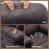 PU Leather Extra Wide Manual Recliner for Adults with Massage and Heat, Large Lazy Chair with 1.5X Sponge Comfort Arm and Back for Living Room, Bedroom PeacefulHues
