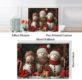 KYOQFVN Christmas Paint by Numbers Kits for Adults - Snowman Paint by Number Kits for Beginners, DIY Acrylic Painting on Canvas for Home Wall Art Decor 16x20 Inch KYOQFVN