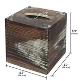 J JACKCUBE DESIGN Rustic Tissue Box Cover 2 Pack Napkin Case Cube Holder Farmhouse and Modern Décor for Kitchen Bathroom Office Living Room - MK554A J JACKCUBE DESIGN