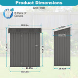 Lyngins 5X3 FT Outdoor Metal Storage Shed, Tool Shed with Pitched Roof and Lockable Door, Compact Garden Shed for Backyard Garden Patio Lawn, Gray Lyngins