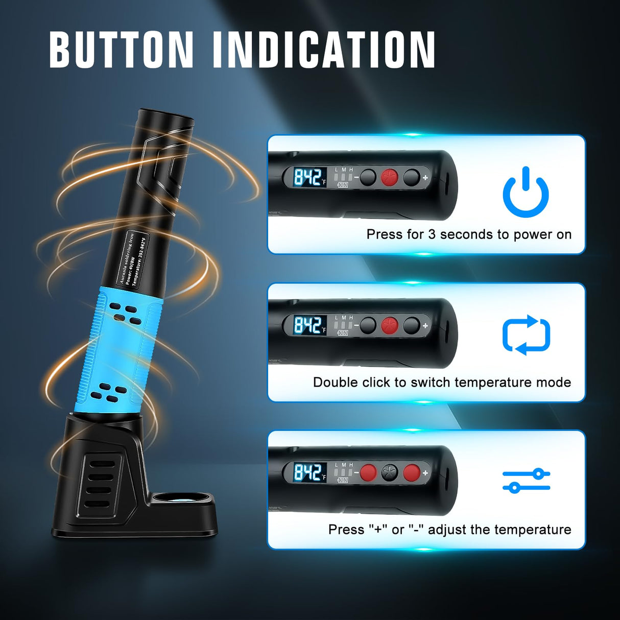 YesRight Soldering Iron Kit, Portable Soldering Gun with LED Digital Display, 392-842°F Adjustable Temperature Cordless Soldering Iron Pen Tool with 3 Soldering Tips for Precision Repair DIY YesRight