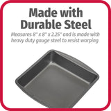 Good Cook 04017 786173391991 8 Inch x 8 Inch Square Cake Pan, 8 x 8 Inch, Grey GoodCook