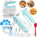 Hand Mixer Electric Handheld, 5-Speed Handheld Mixer, 380W Electric Mixer with Stainless Steel Whisk Beater Attachments, Snap-On Storage Case, Measuring Cups, Kitchen Cake Mixers for Baking Supplies WEPSEN