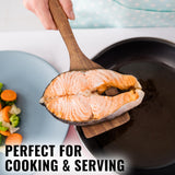 Zulay Kitchen Premium Slotted Spatula - Durable Teak Wooden Spatula For Cooking, Flat Wooden Spatula For Kitchen Use, Smooth Finish Natural Teak Spatula, Non-Stick Wooden Spatula Zulay Kitchen