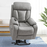 cinkehome Small Power Lift Recliner for Elderly, Lift Chair Recliners, Electric Recliner Chairs for Seniors, Remote Control, Adjustable, Side Pocket (Light Grey) cinkehome