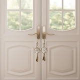 2pcs Carved Floral Tassels with Farmhouse Wood Beads - Multi-Functional Wall Decor Tray Home Decoration (Natural) Musanpou