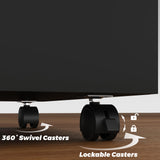 2 Drawer Mobile File Cabinet, Wood Rolling Filing Cabinet Printer Stand Under Desk Storage Organizer Fits Letter Size File Folders for Home Office (Black) Panana