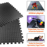 Walsai Exercise Mats Puzzle Foam Mats Gym Flooring Mat Cover 20 SQ.FT Interlocking Foam Mats with EVA Foam Floor Tiles for Home Gym Equipment Workouts (20pcs Black Exercise Mats) Walsai