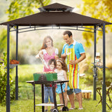 ABCCANOPY 8'x 5' Grill Gazebo Canopy - Outdoor BBQ Gazebo Shelter with LED Light, Patio Canopy Tent for Barbecue and Picnic (Brown) ABCCANOPY