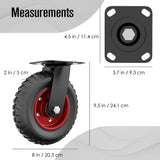 Cart Wheels, Wheels for Cart, 8 Inch Caster Wheels, Rubber Caster Wheels, Heavy Duty Wheels, Swivel Caster Wheels, Outdoor Caster Wheels, Large Caster Wheels, Off Road Casters, All Terrain, for Dolly Houseables